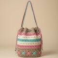 Bolso tejido artesanal multicolor estilo boho