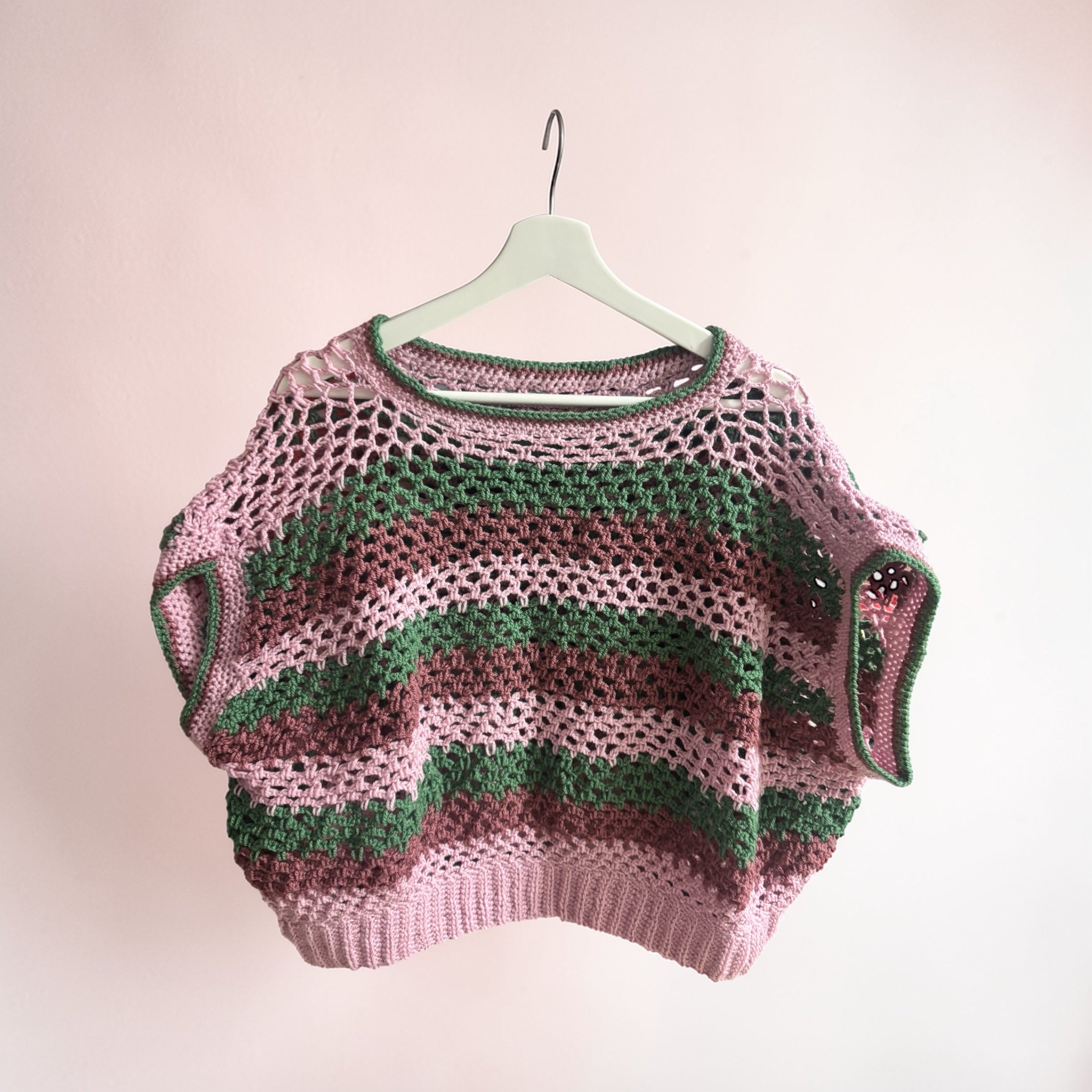 Top Crochet Granny Tricolor Boho