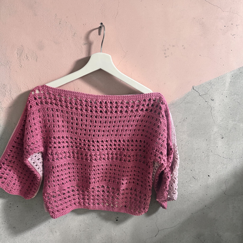 Jersey Crochet Calado Bicolor Boho