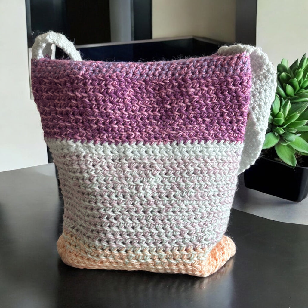 BOLSO TEJIDO A CROCHET ESTILO BANDOLERA CON MINI CARTERA
