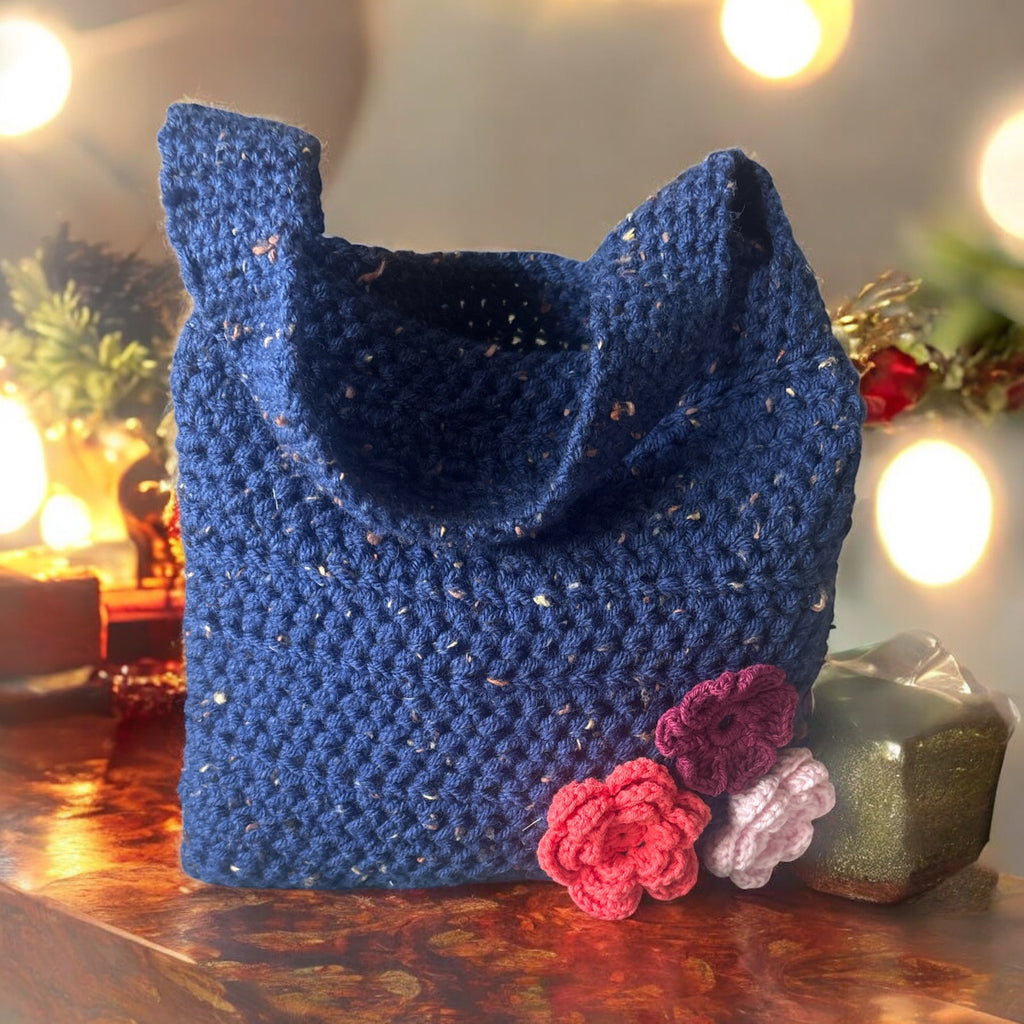 BOLSO BANDOLERA MEDIANA TEJIDA A CROCHET