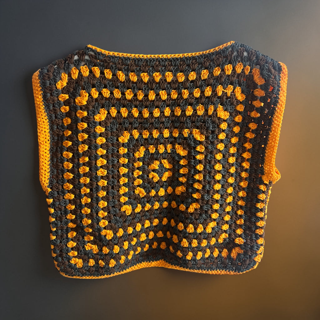 Chaleco Crochet Granny Square Tonos Otoño