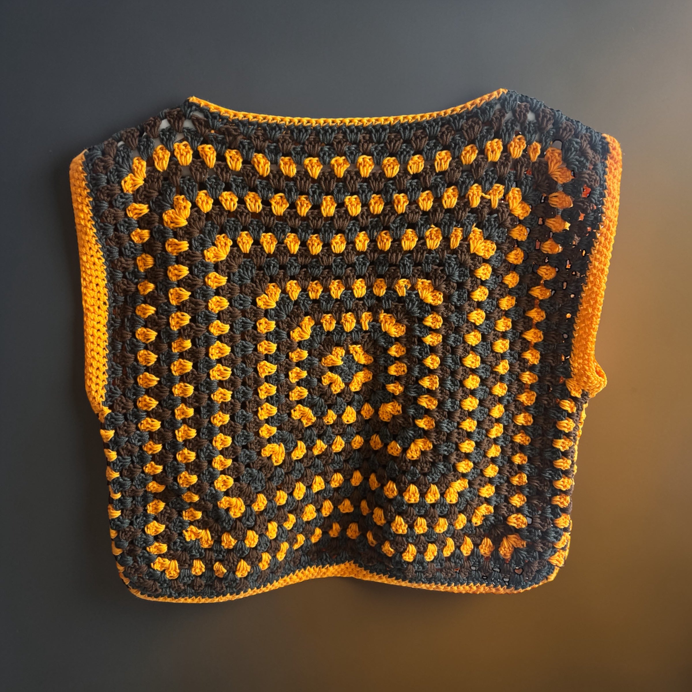 Chaleco Crochet Granny Square Tonos Otoño