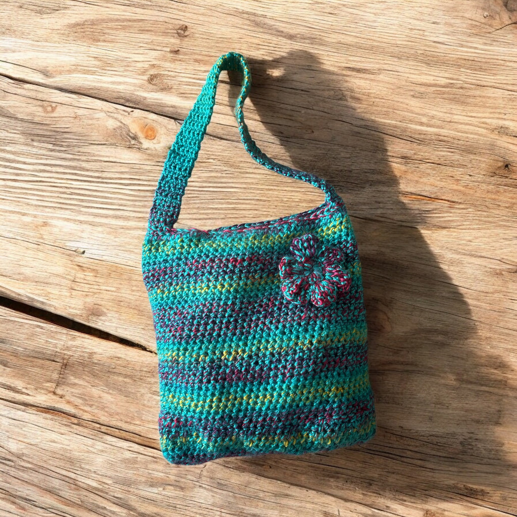 BOLSO ESTILO BANDOLERA TEJIDO A CROCHET