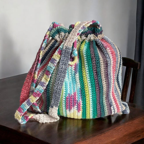 BOLSO DE HILO TEJIDO A CROCHET VARIEDAD DE COLOLRES
