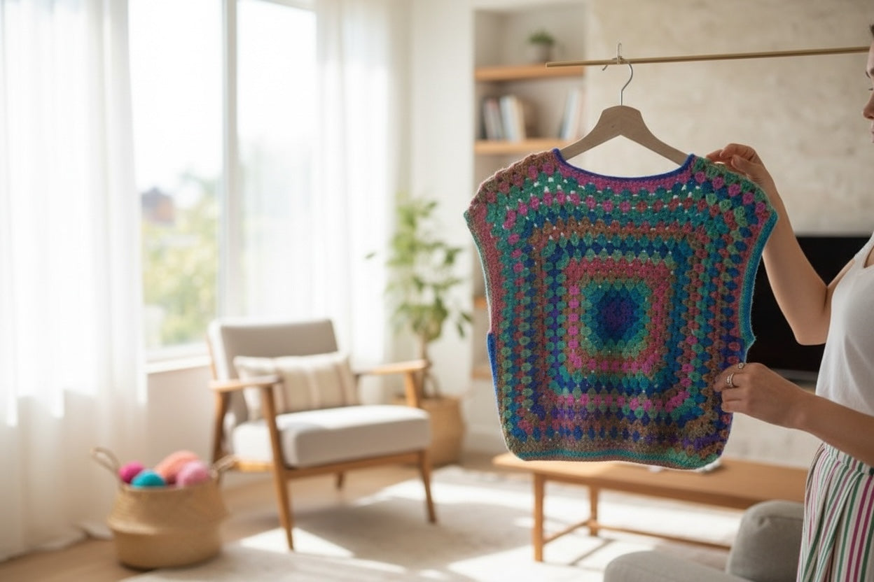 Chaleco Crochet Granny Square Multicolor