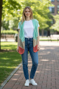 Chaleco Largo Crochet Tricolor