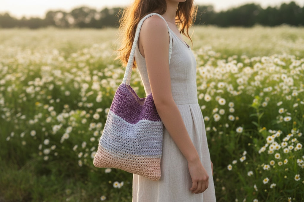 BOLSO TEJIDO A CROCHET ESTILO BANDOLERA CON MINI CARTERA