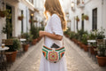 Bolso Cruzado Crochet Granny Square Botón Madera