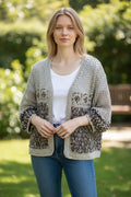 Chaqueta Crochet Beige Marrón Otoño