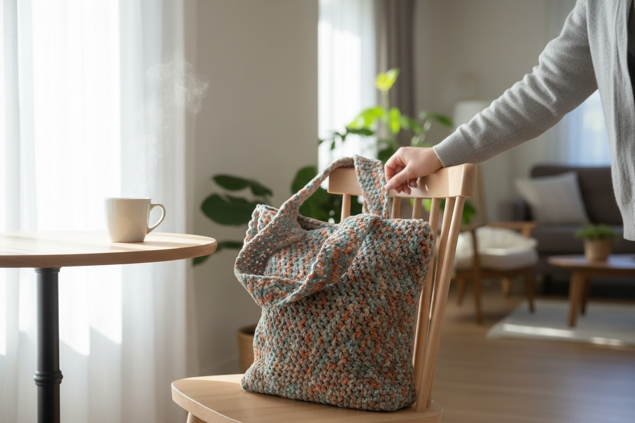 BOLSO TEJDO A CROCHET ESTILO BANDOLERA CON MONEDERO