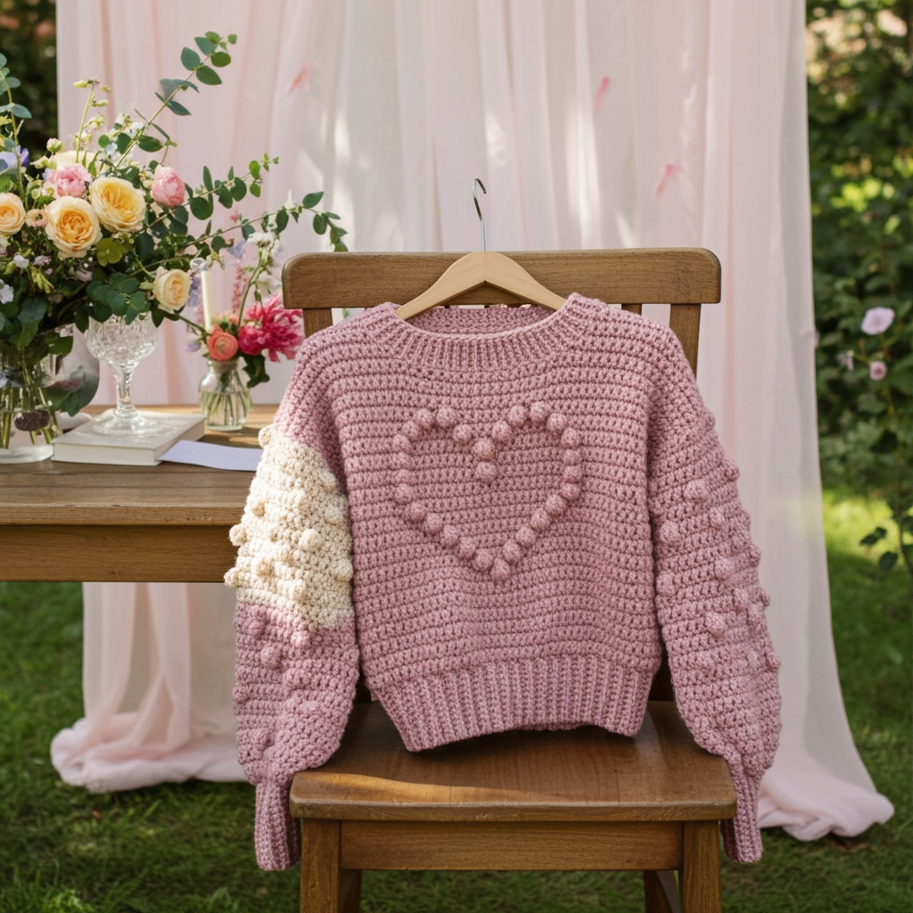 Suéter Crochet Corazón Chunky