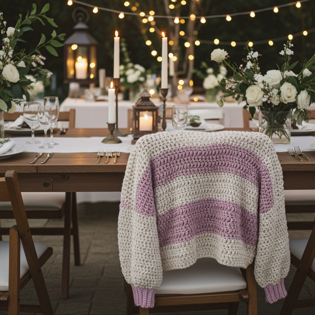 Jersey Crochet Oversized Beige Lavanda