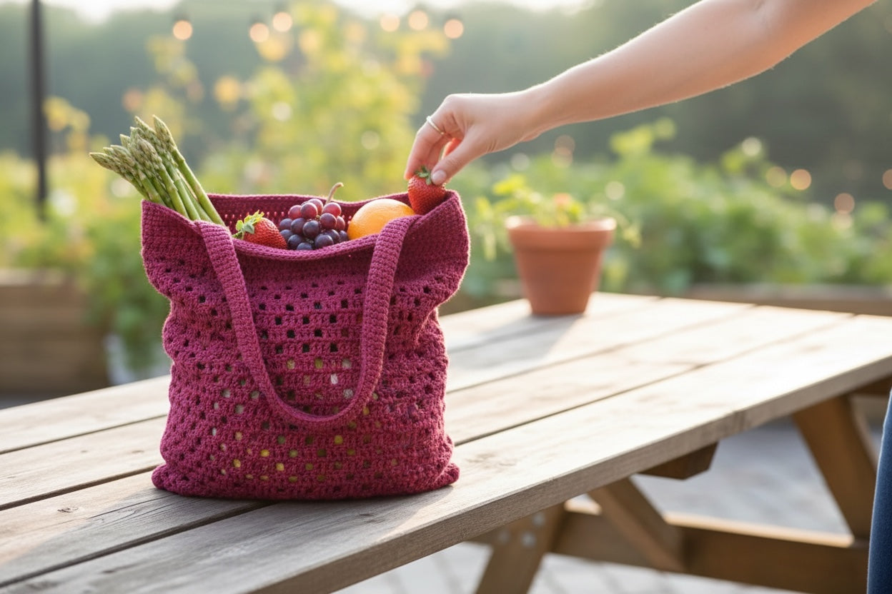 BOLSO TEJIDO A CROCHET CALADO