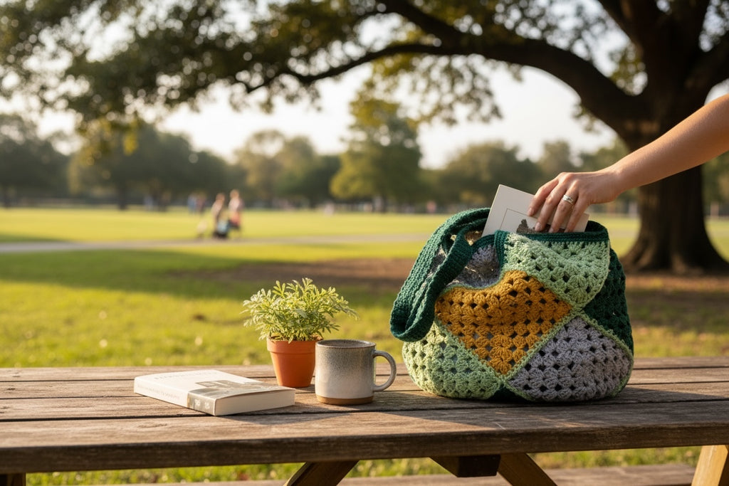 BOLSO DISEÑO GRANNY HECHO A MANO
