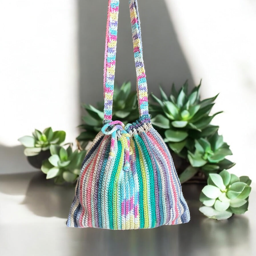 BOLSO DE HILO TEJIDO A CROCHET VARIEDAD DE COLOLRES