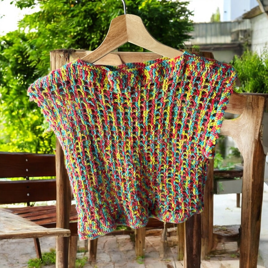 Top Crochet Boho Multicolor