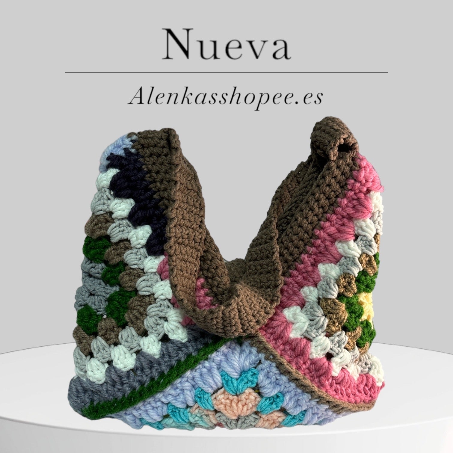 BOLSO DISEÑO GRANNY TEJIDO A CROCHET