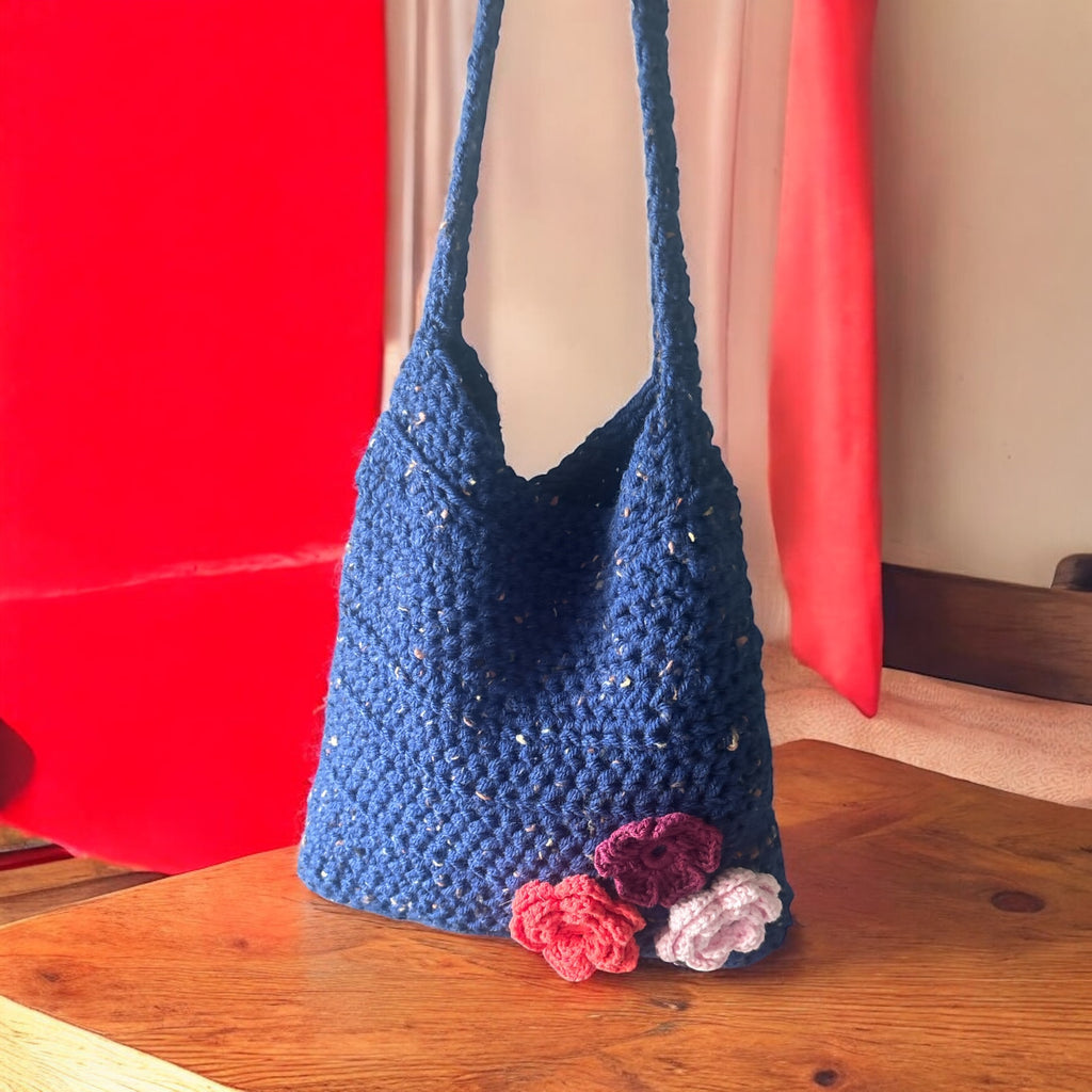 BOLSO BANDOLERA MEDIANA TEJIDA A CROCHET
