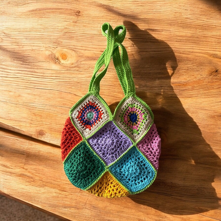 BOLSO DISEÑO GRANNY HECHO A MANO