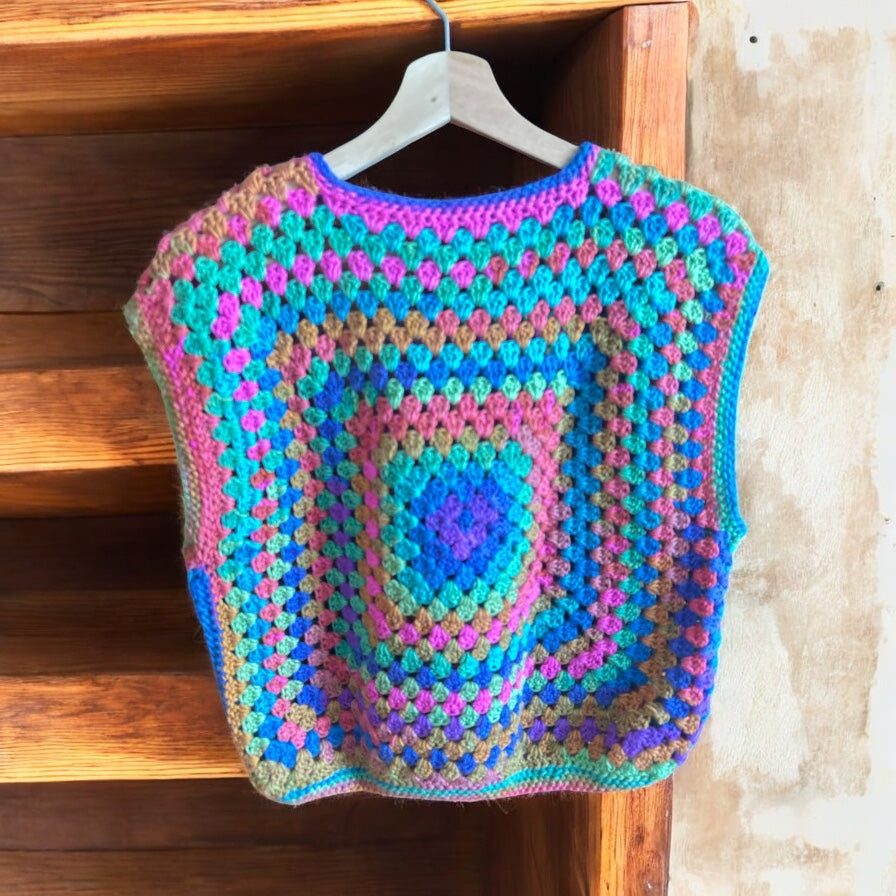 Chaleco Crochet Granny Square Multicolor