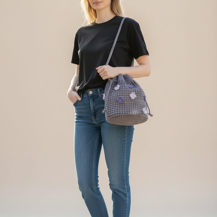Bolso Red Gris con flores
