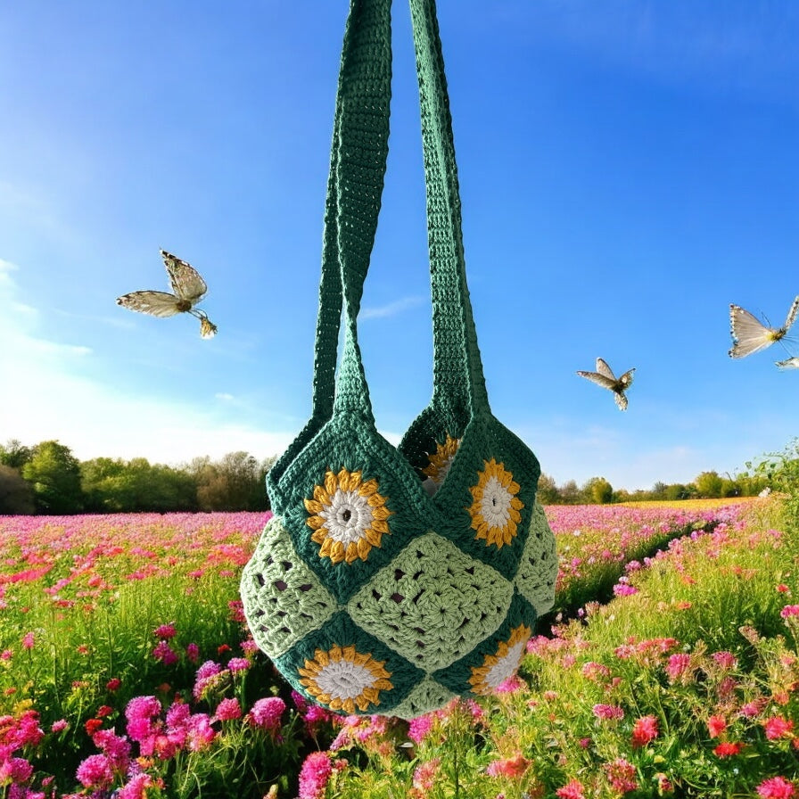 BOLSO DISEÑO GRANNY HECHO A MANO