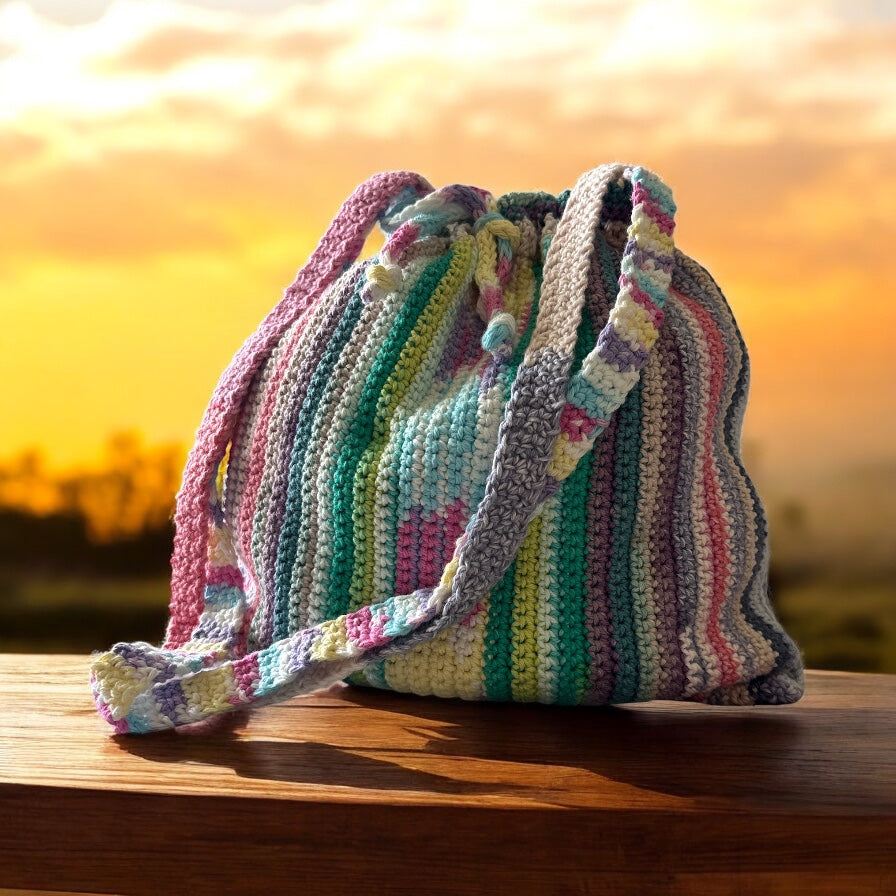 BOLSO DE HILO TEJIDO A CROCHET VARIEDAD DE COLOLRES