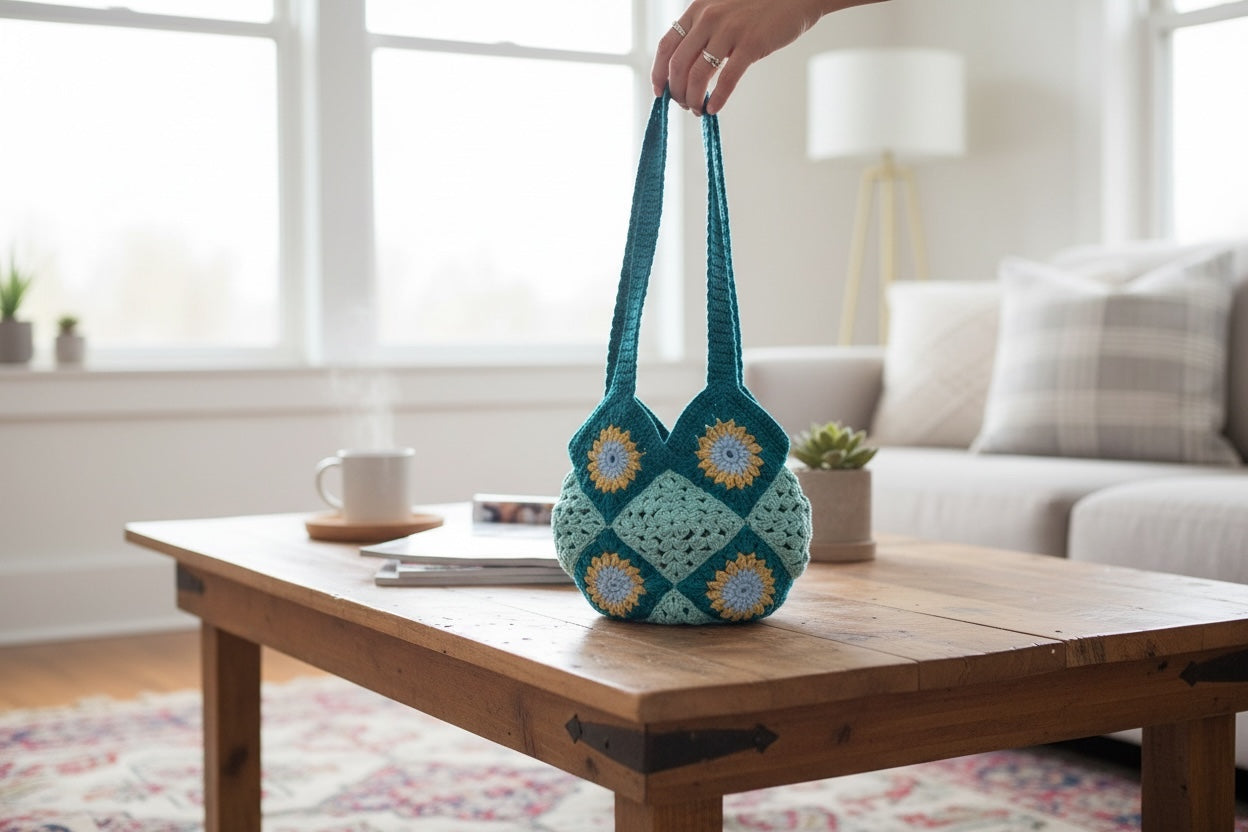 BOLSO DISEÑO GRANNY HECHO A MANO