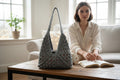 Bolso Crochet Gris Estilo Hobo