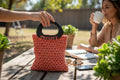 Bolso Mano Crochet Rosa Coral Asa Madera
