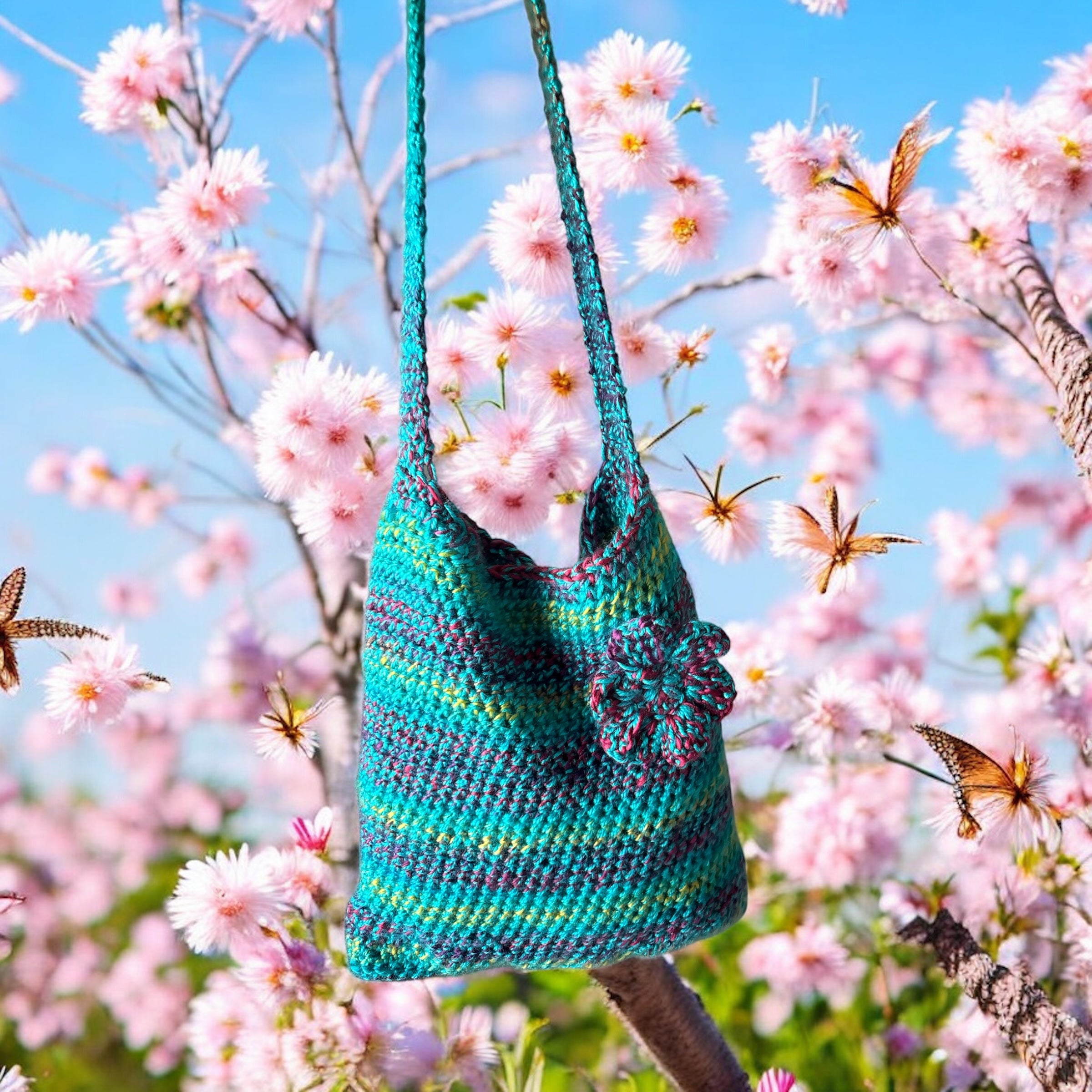 BOLSO ESTILO BANDOLERA TEJIDO A CROCHET