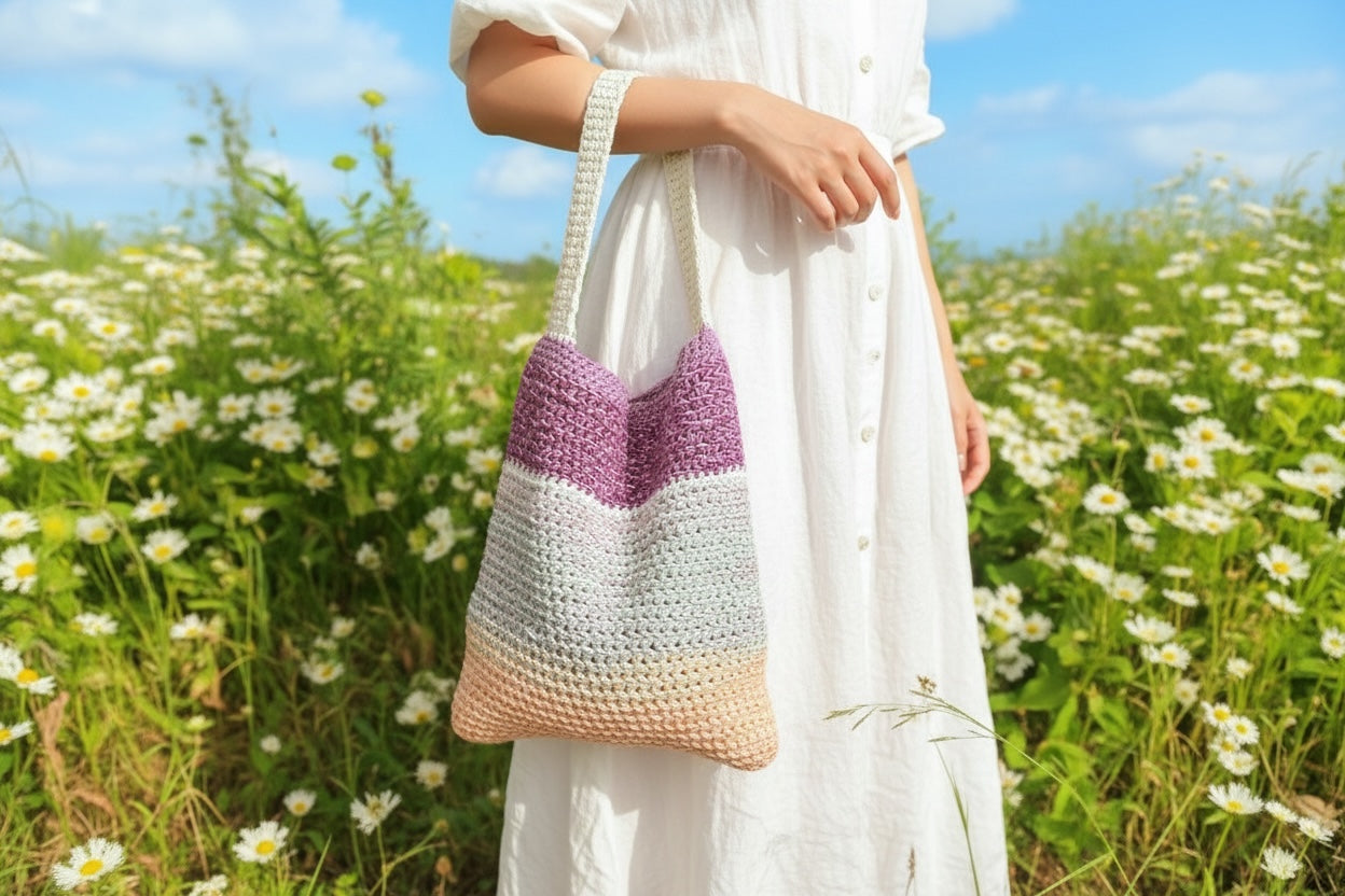 BOLSO TEJIDO A CROCHET ESTILO BANDOLERA CON MINI CARTERA