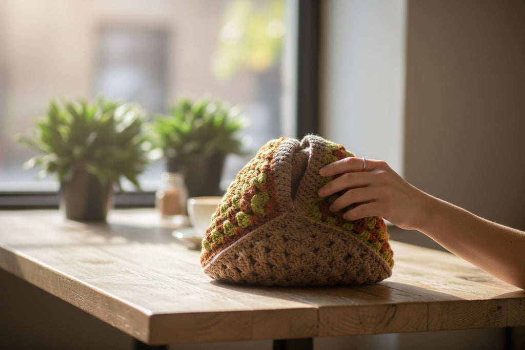 BOLSO DISEÑO GRANNY TEJIDO A CROCHET