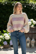 Jersey Crochet Oversized Beige Lavanda