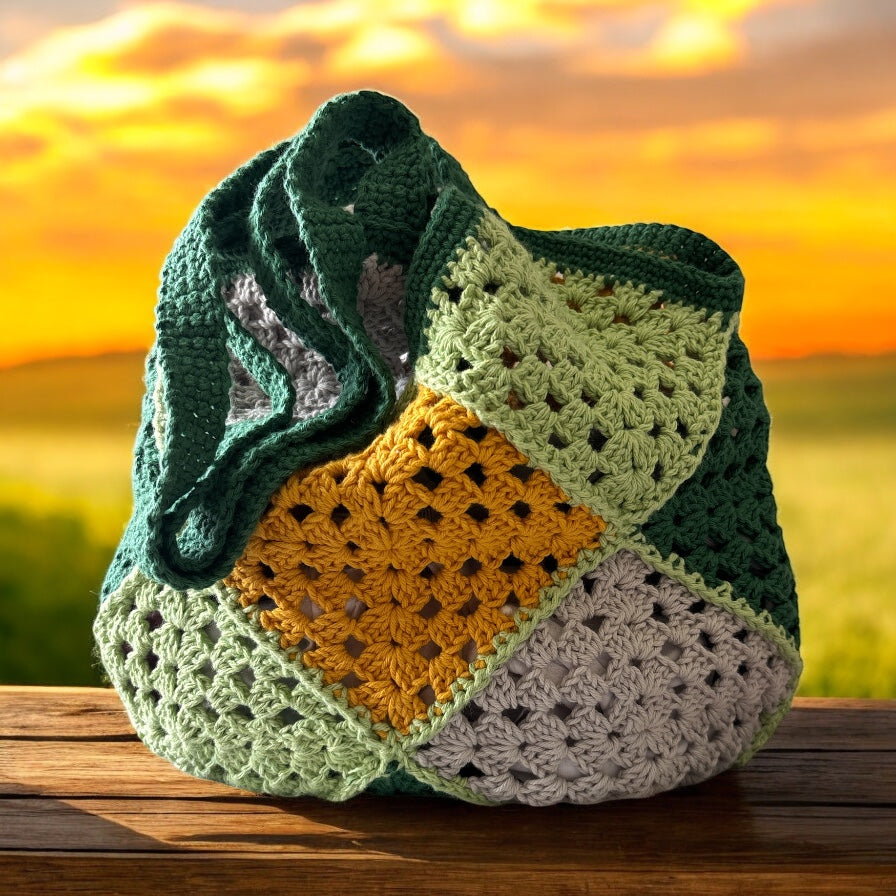 BOLSO DISEÑO GRANNY HECHO A MANO