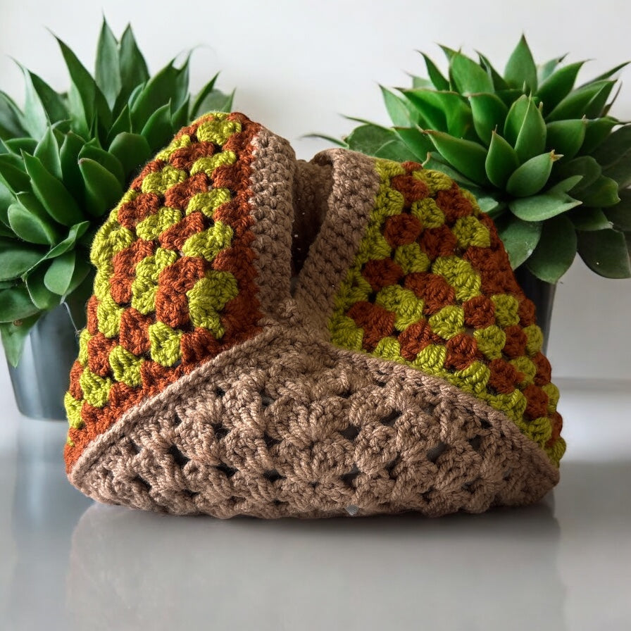 BOLSO DISEÑO GRANNY TEJIDO A CROCHET