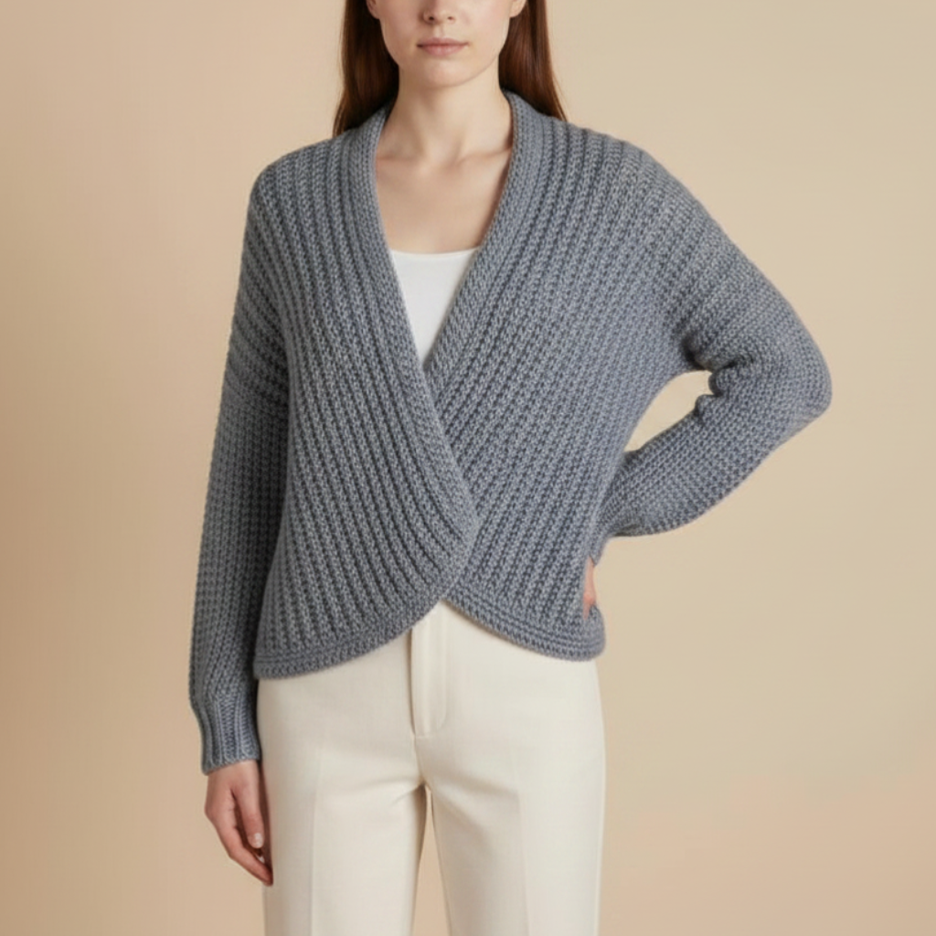 Chaqueta Crochet Kimono Gris