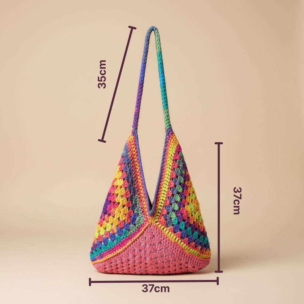 BOLSO DISEÑO GRANNY TEJIDO A CROCHET