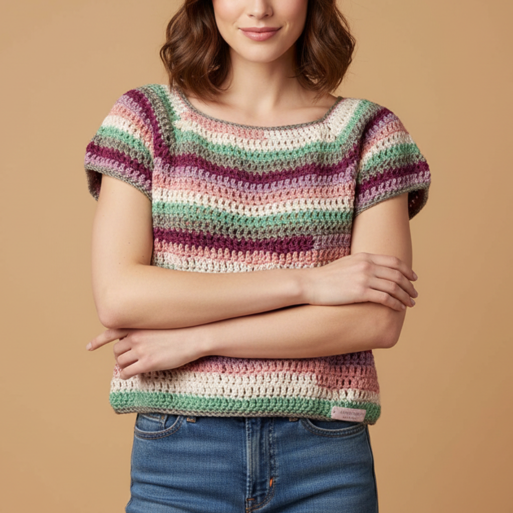 Top Tejido Crochet Multicolor Verano