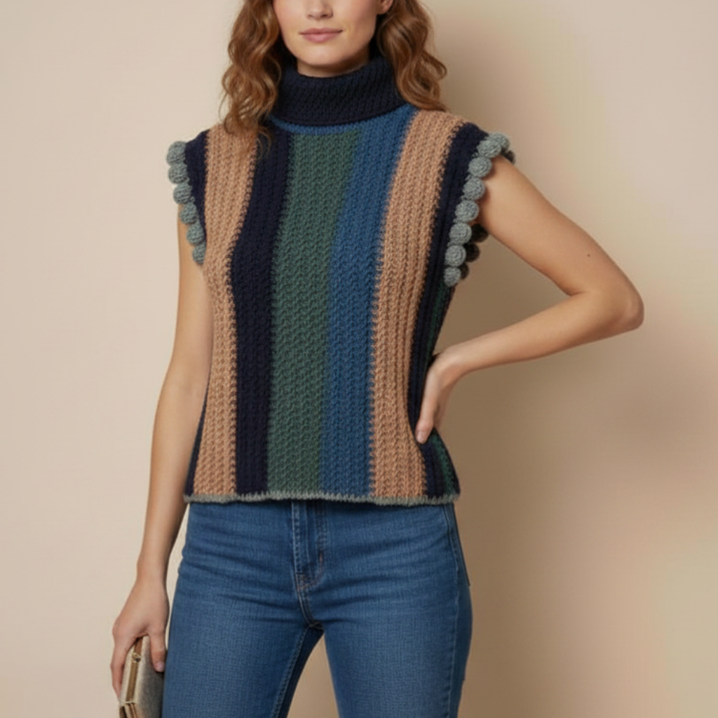 Vest Crochet Rayas Multicolor