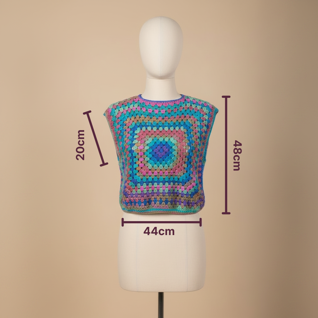 Chaleco Crochet Granny Square Multicolor