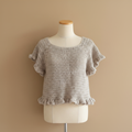 Blusa Crochet Beige con Volantes