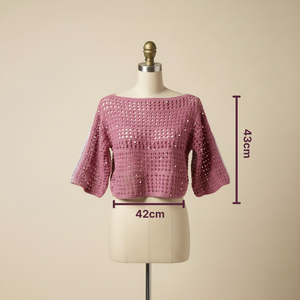 Jersey Crochet Calado Bicolor Boho