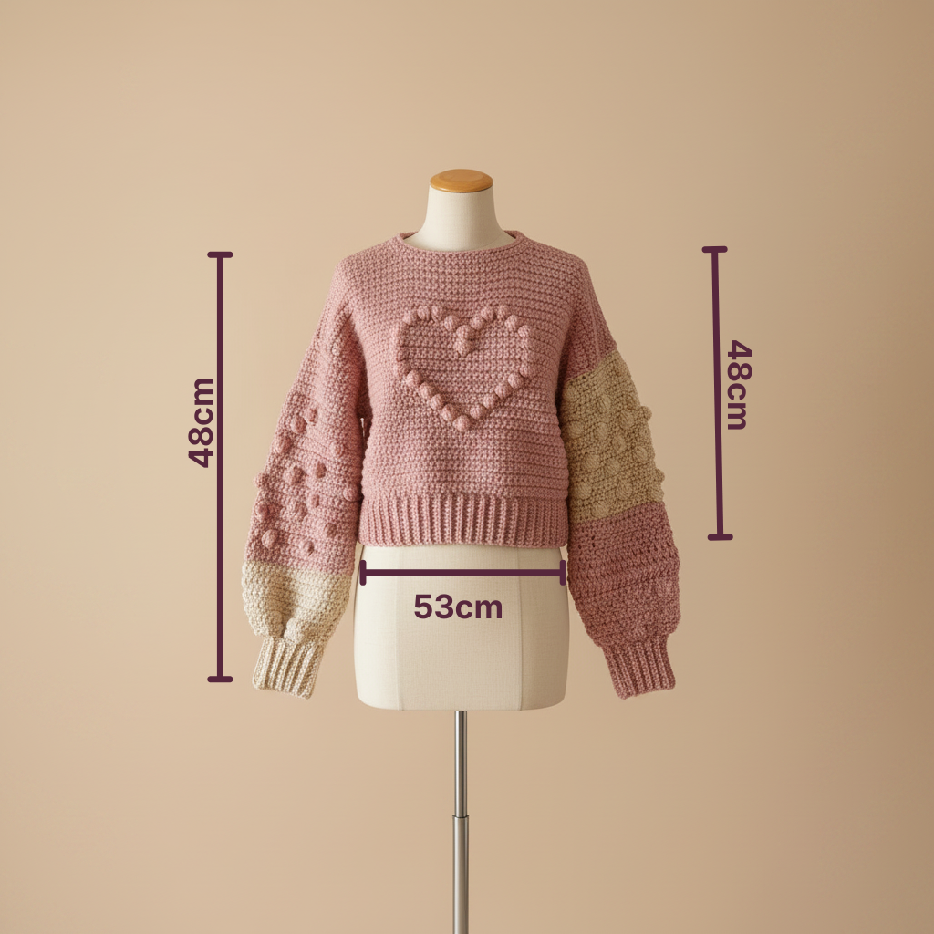 Suéter Crochet Corazón Chunky