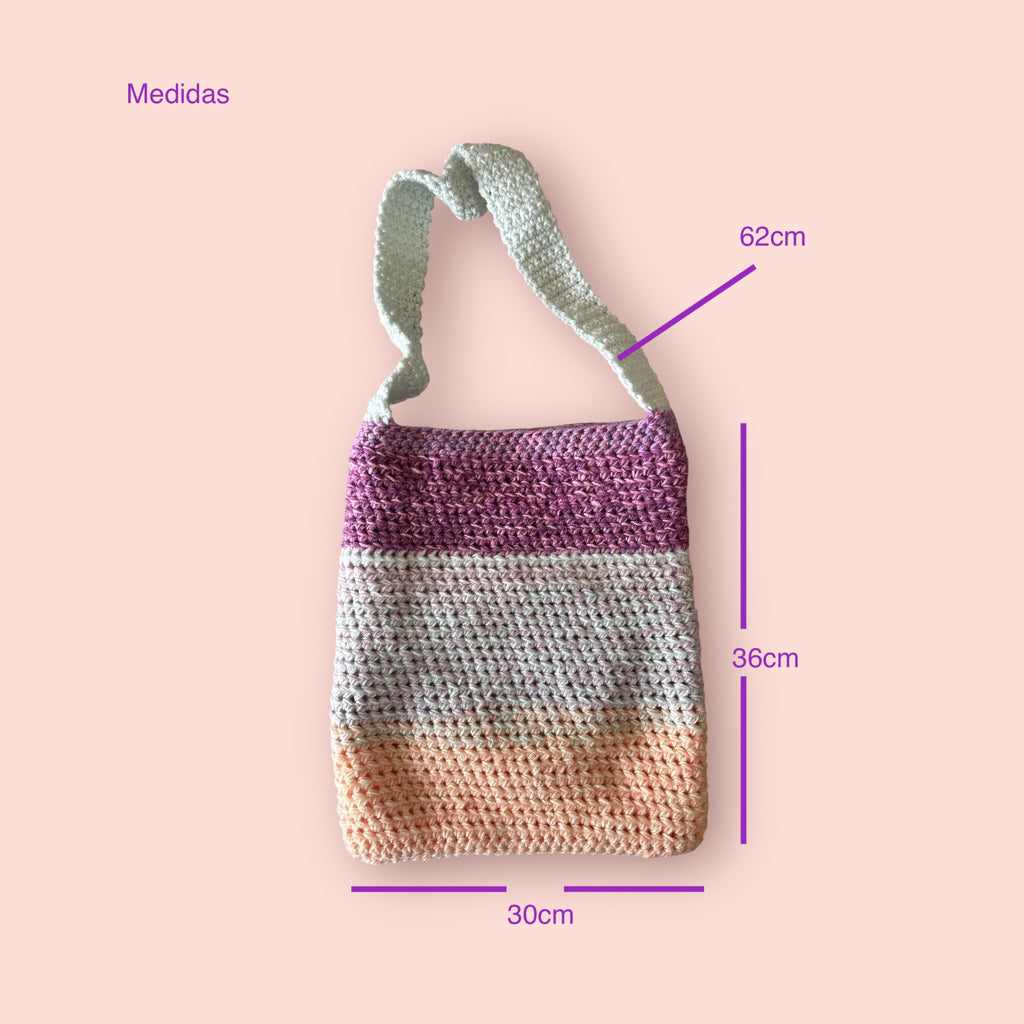 BOLSO TEJIDO A CROCHET ESTILO BANDOLERA CON MINI CARTERA