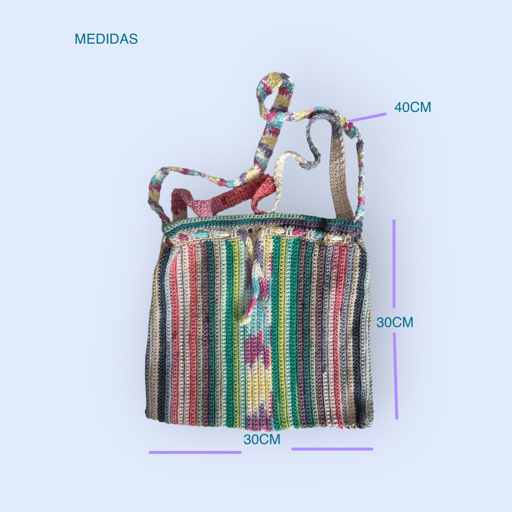BOLSO DE HILO TEJIDO A CROCHET VARIEDAD DE COLOLRES