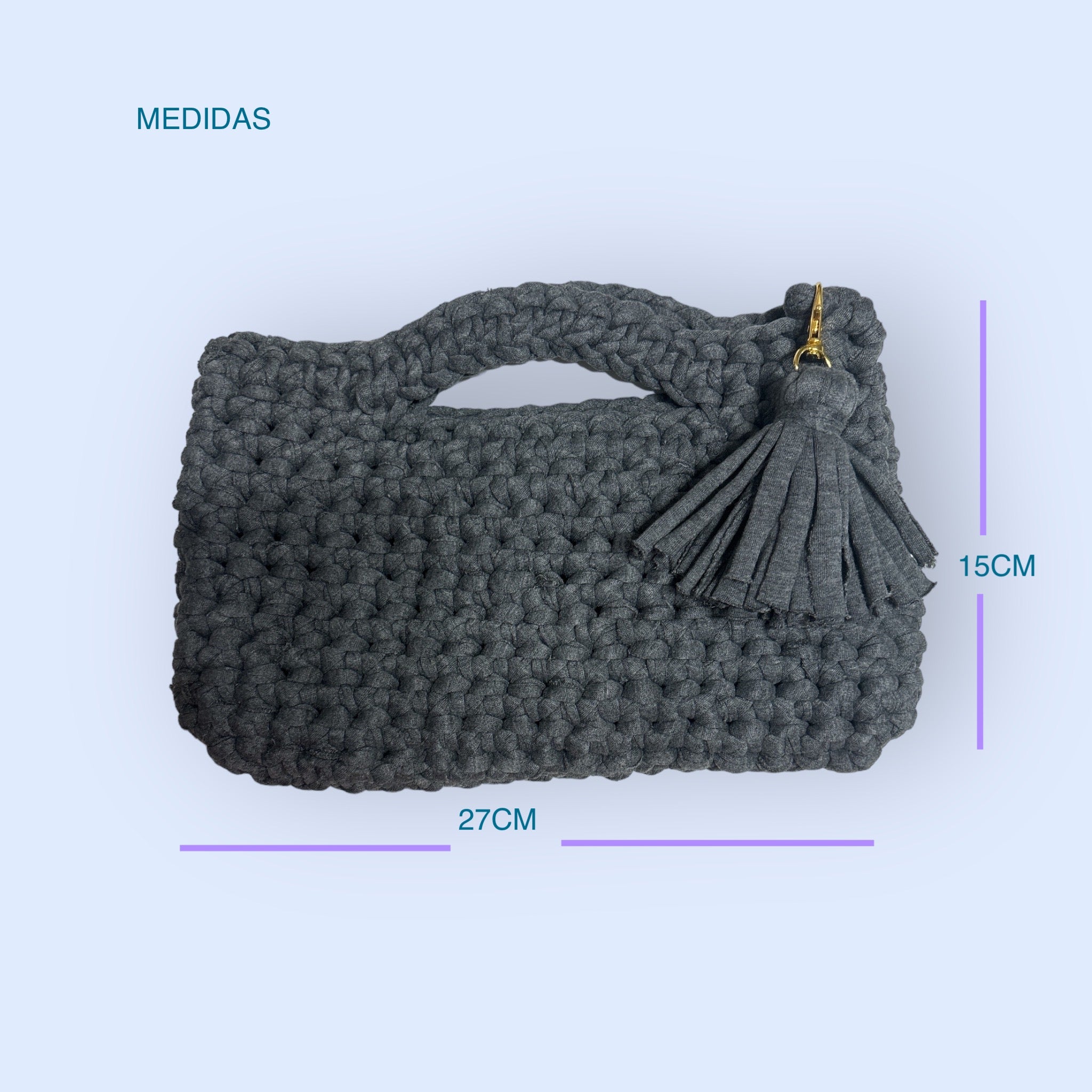 BOLSO TEJIDO A MANO DE TRAPILLO