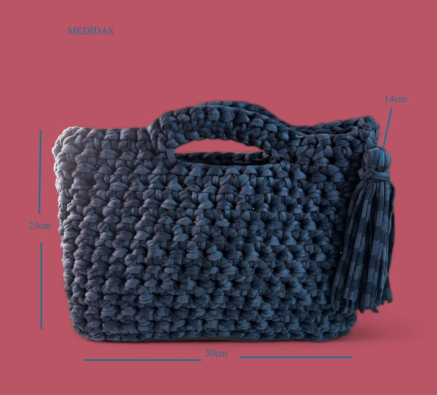 BOLSO DE TRAPILLO TEJIDO A CROCHET