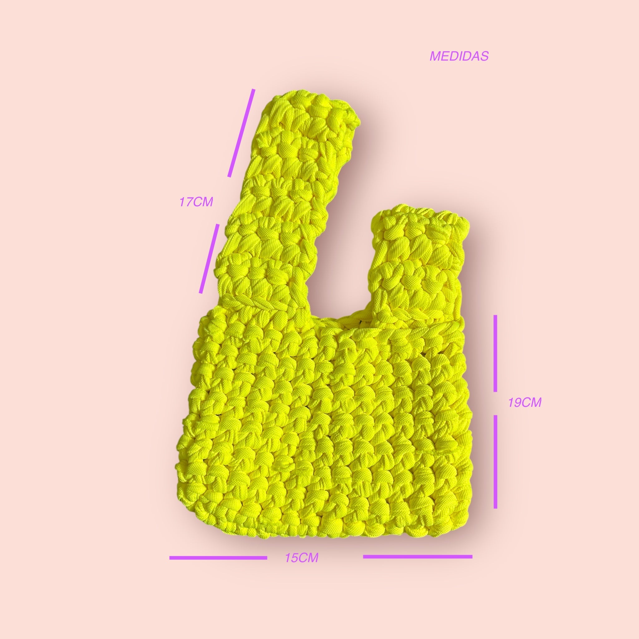 Bolso Mano Crochet Verde Lima Estilo Nudo